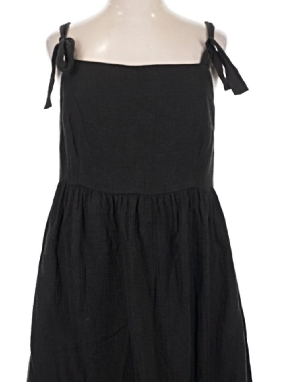 Lucy & Yak Faye Cotton Gauze Midi Dress Black UK 16/US 12 Sold Out EUC - Picture 3 of 5